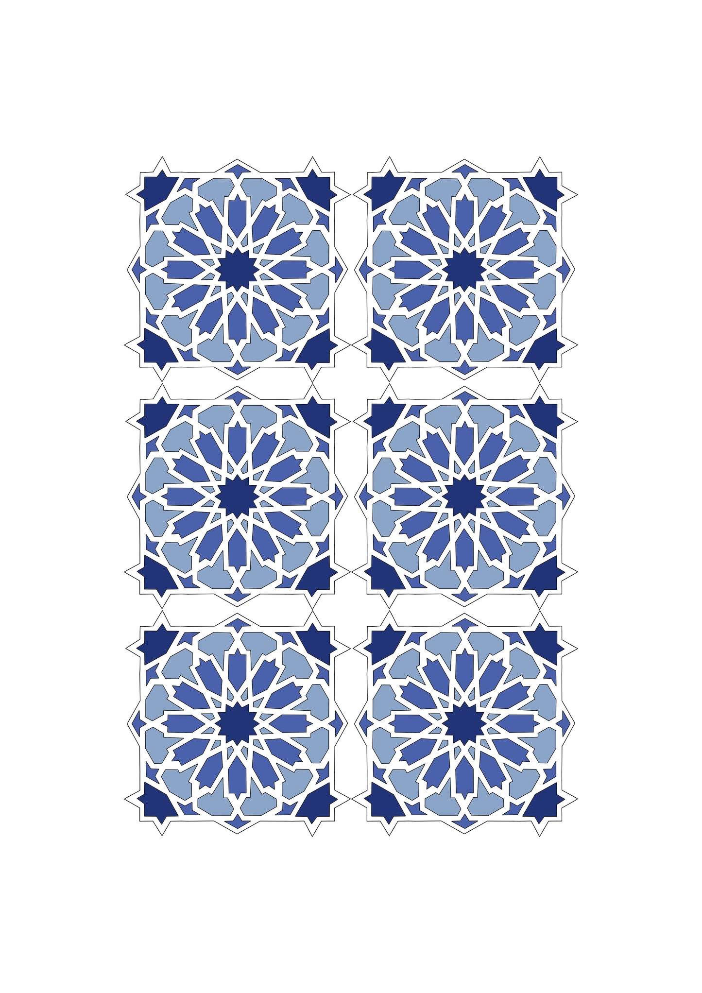 Moorish Knot Repeat Tote Bag Azul