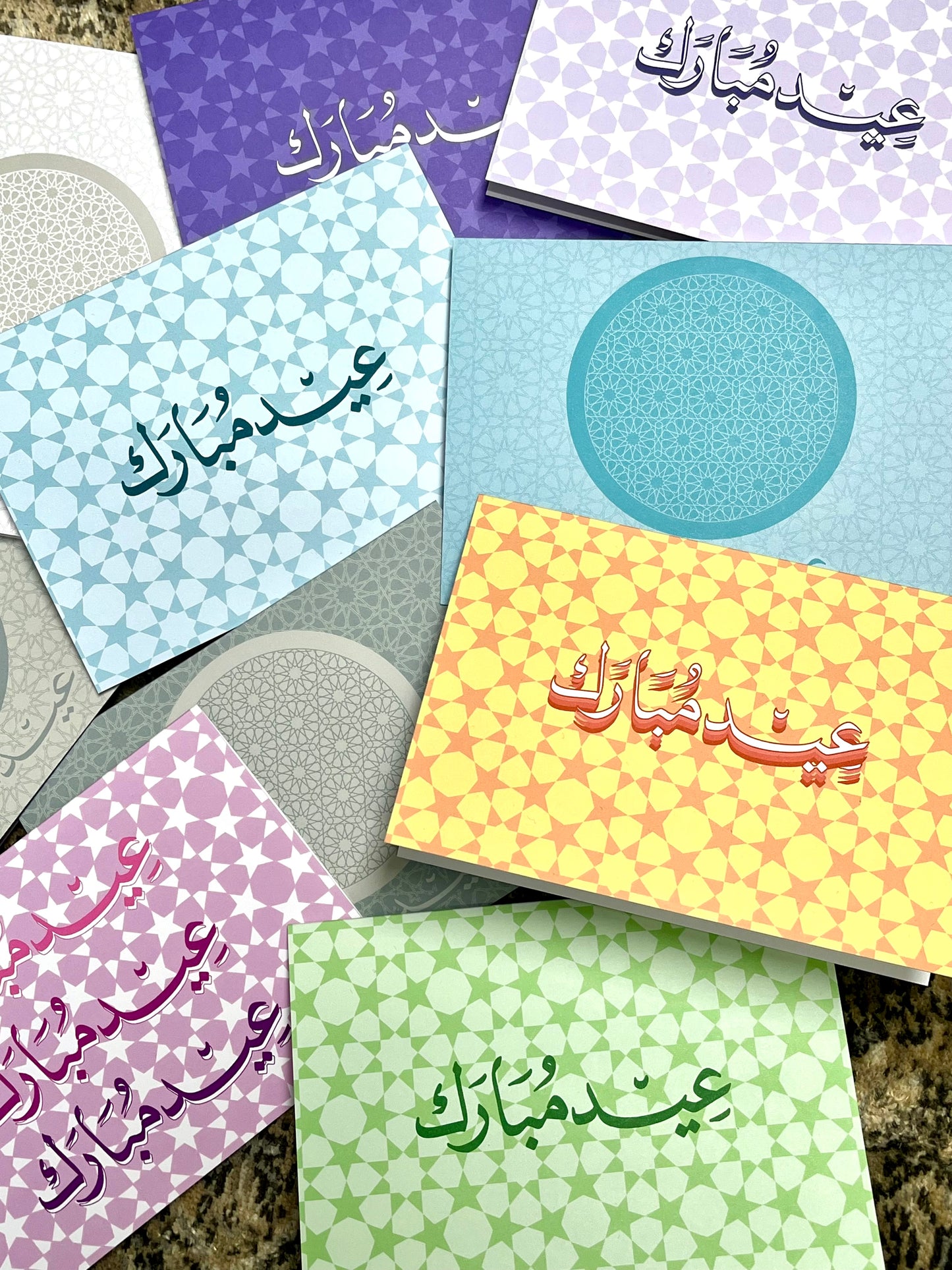 Vibrant Eid Mubarak Card – A6 Colorful Geometric Arabic Design 🕌 | Perfect for Eid al-Fitr & Eid al-Adha 🌙 #Yellow