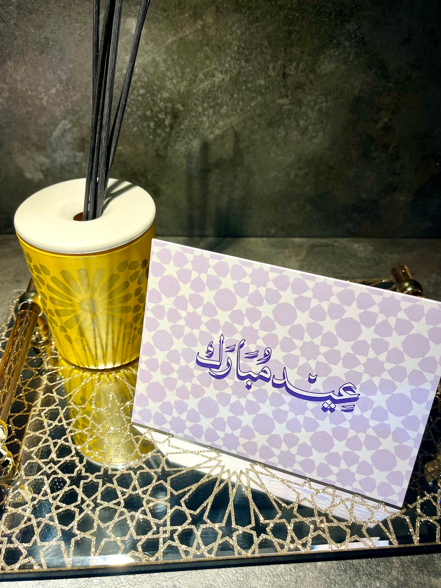Vibrant Eid Mubarak Card – A6 Colorful Geometric Arabic Design 🕌 | Perfect for Eid al-Fitr & Eid al-Adha 🌙 #LightPurple