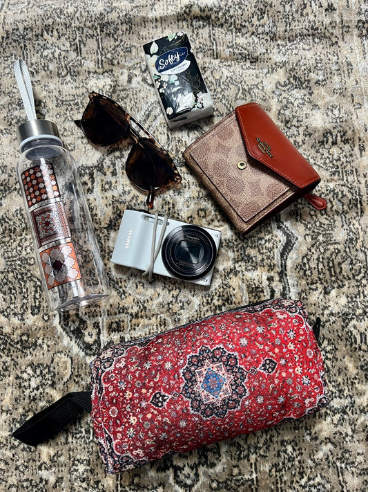 Small Vintage Moroccan Turkish Toiletry Bag – Boho Makeup & Travel Organizer | Persian Rug-Inspired Cosmetic Pouch | Pouch for Women & Men
