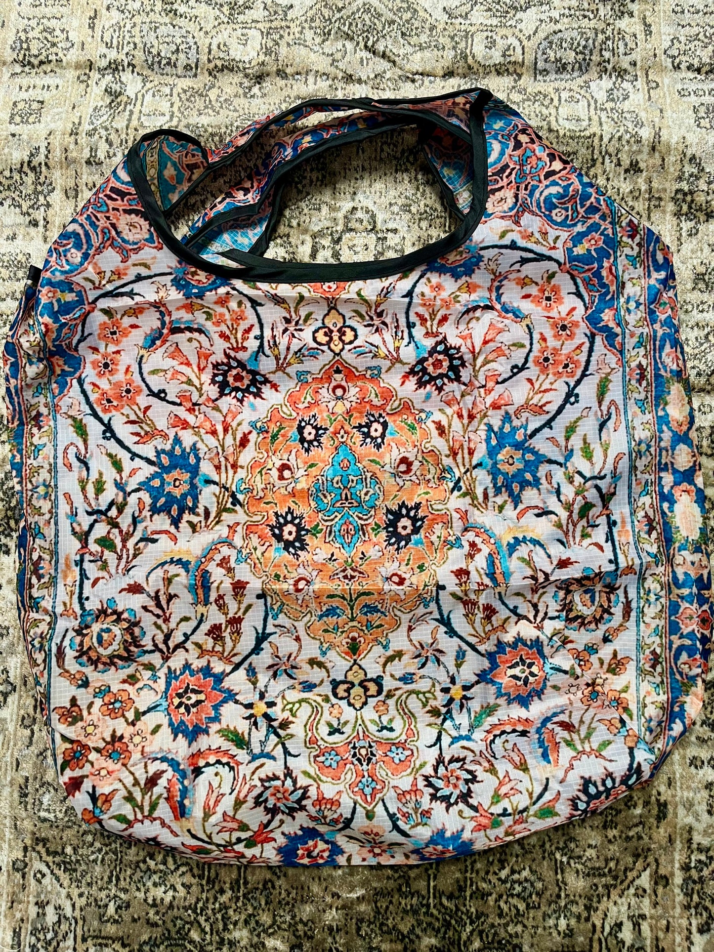 Persian Carpet Tote Bag – Vintage Boho Shopper | Large Grocery & Shoulder Bag | Antique Rug-Inspired Handbag
