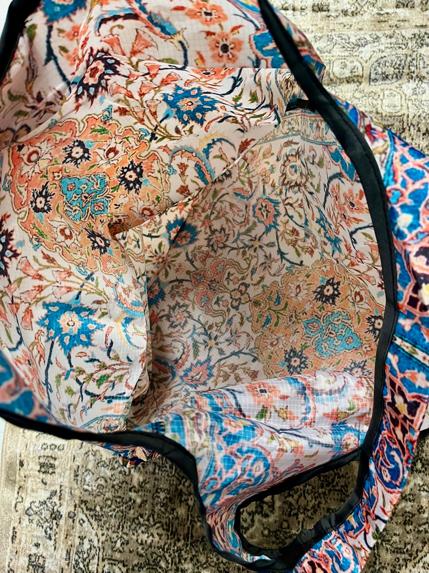 Persian Carpet Tote Bag – Vintage Boho Shopper | Large Grocery & Shoulder Bag | Antique Rug-Inspired Handbag