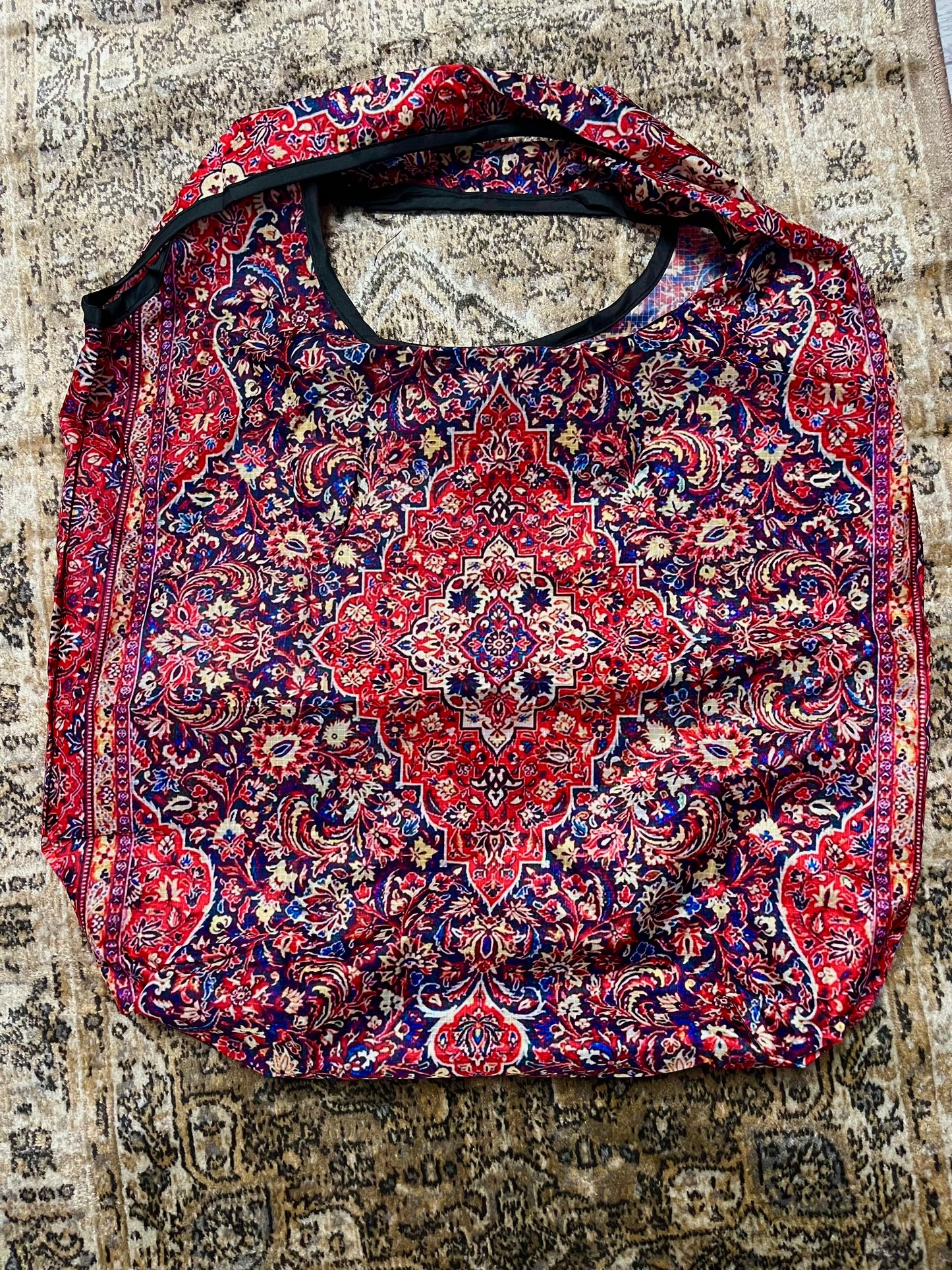 Persian Carpet Tote Bag – Vintage Boho Shopper | Large Grocery & Shoulder Bag | Antique Rug-Inspired Handbag