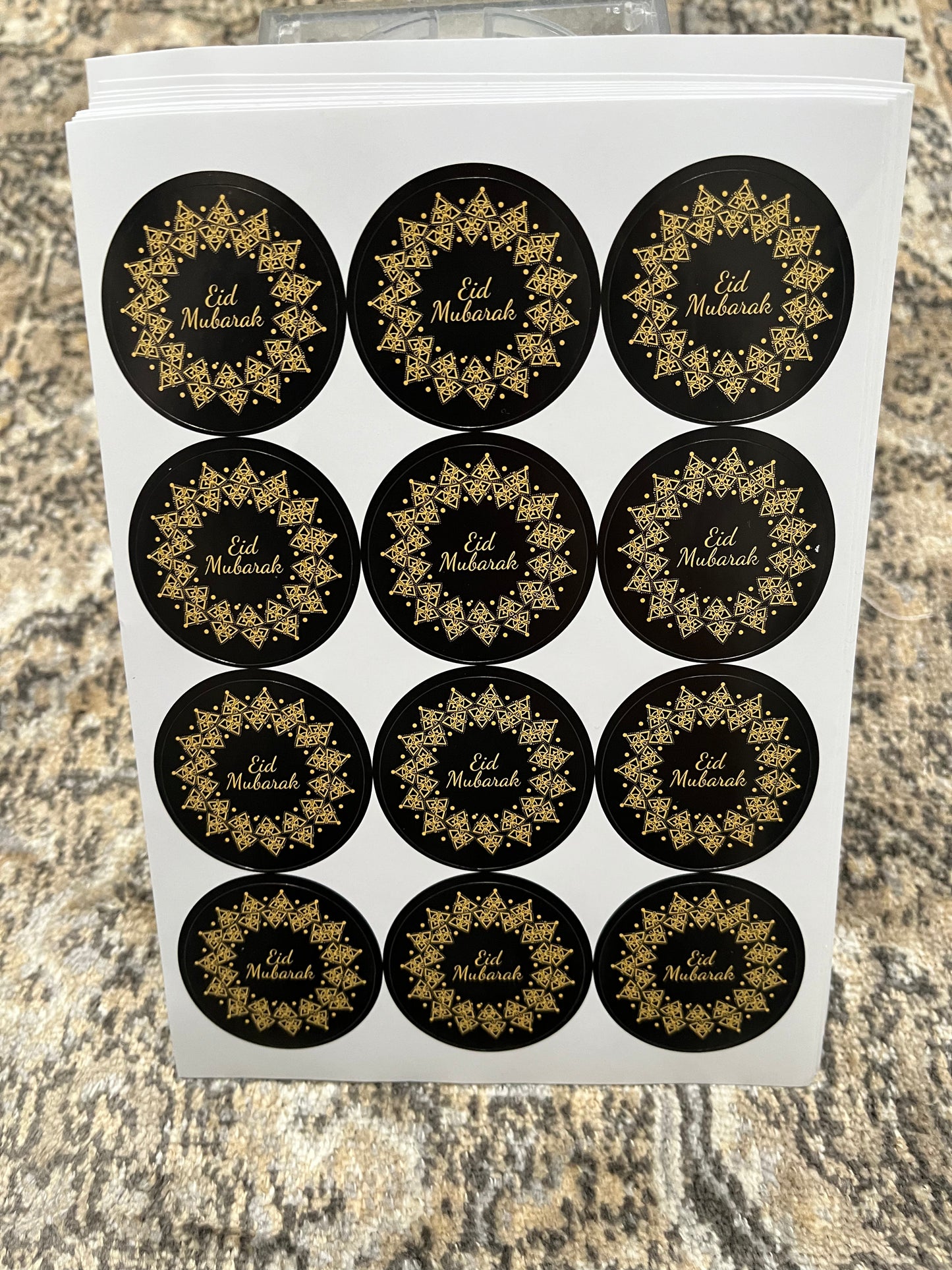 Eid Mubarak Stickers – Elegant Islamic Festive Stickers for Gifts, Decorations & Favors