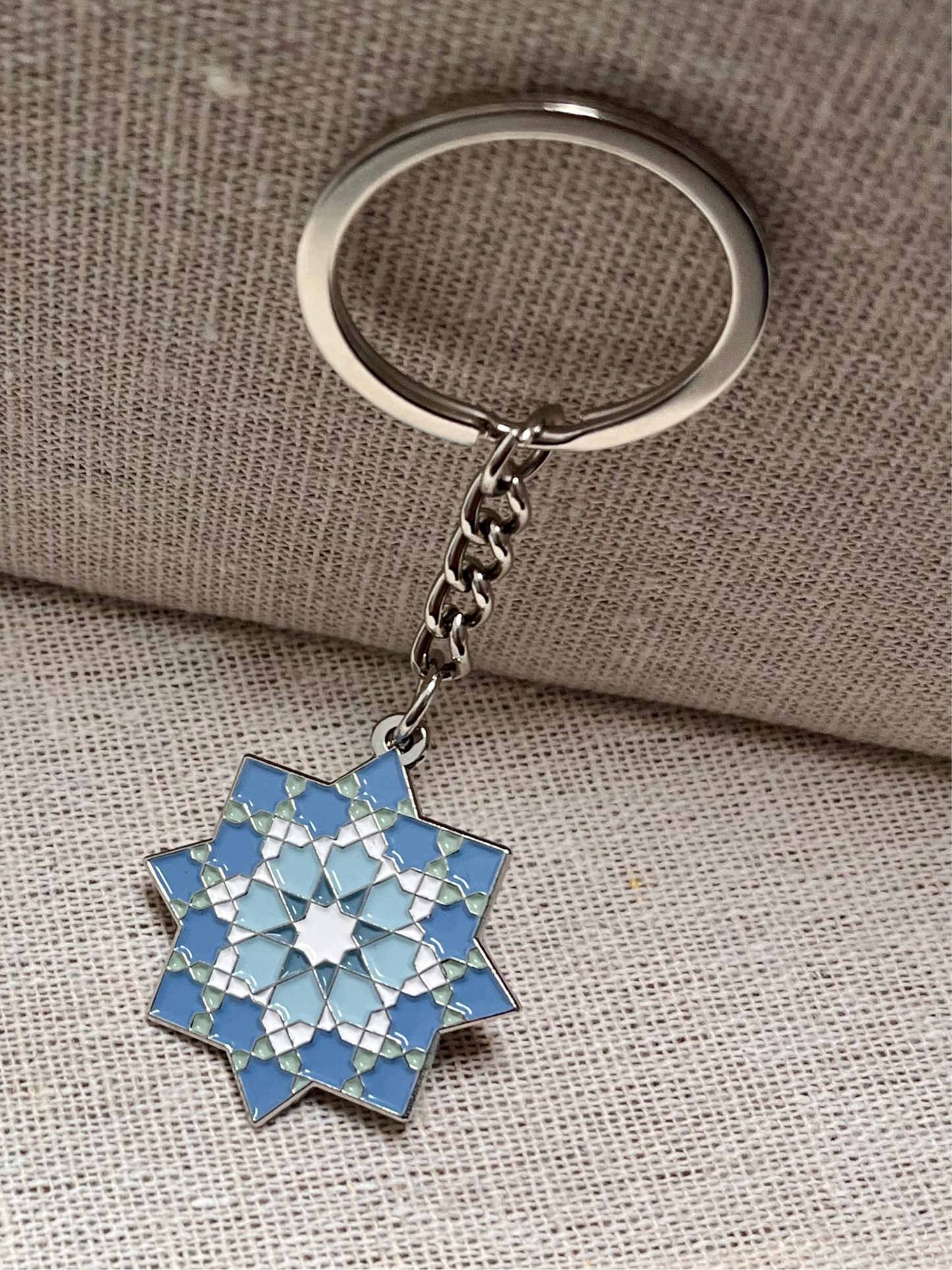 'Rub El Hizb' Keyring- Light blue