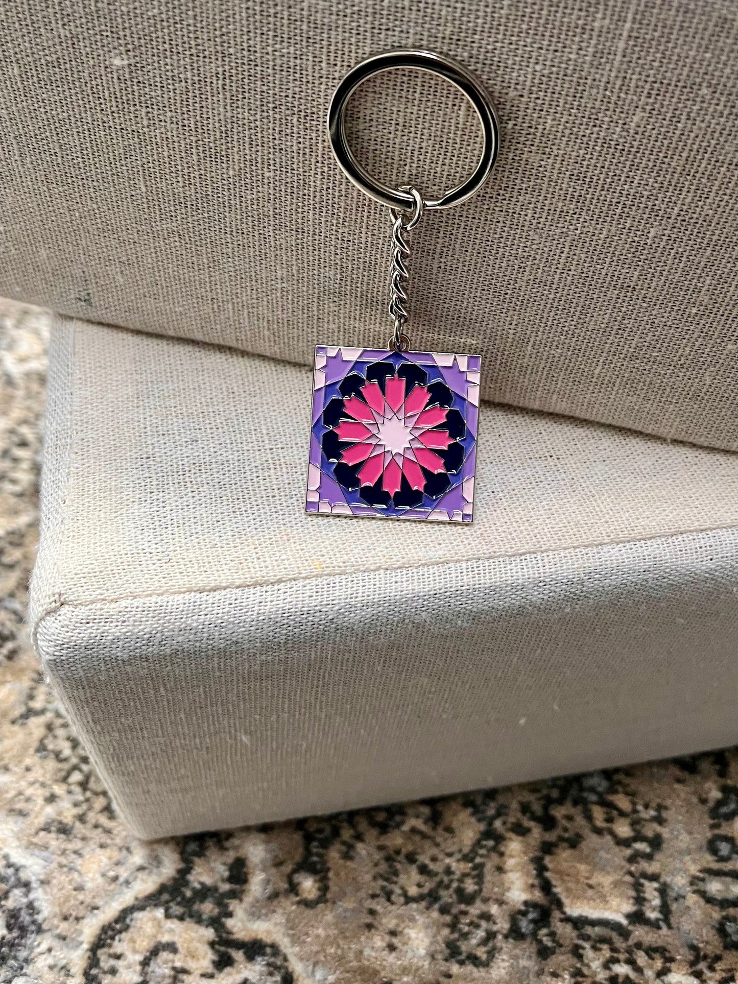 Pink & Purple Square Keyring