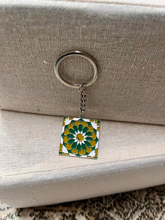 Moorish Knot Keyring - Green