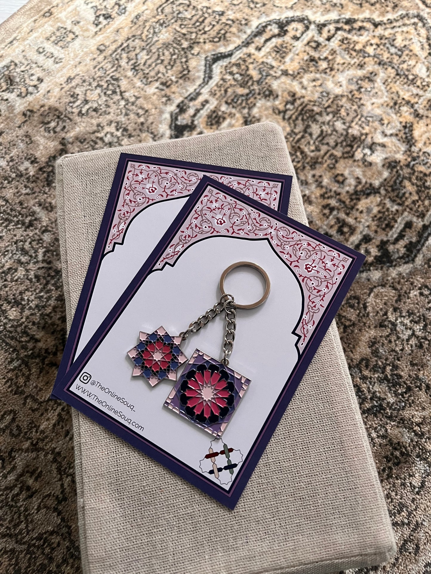 Pink & Purple Square Keyring