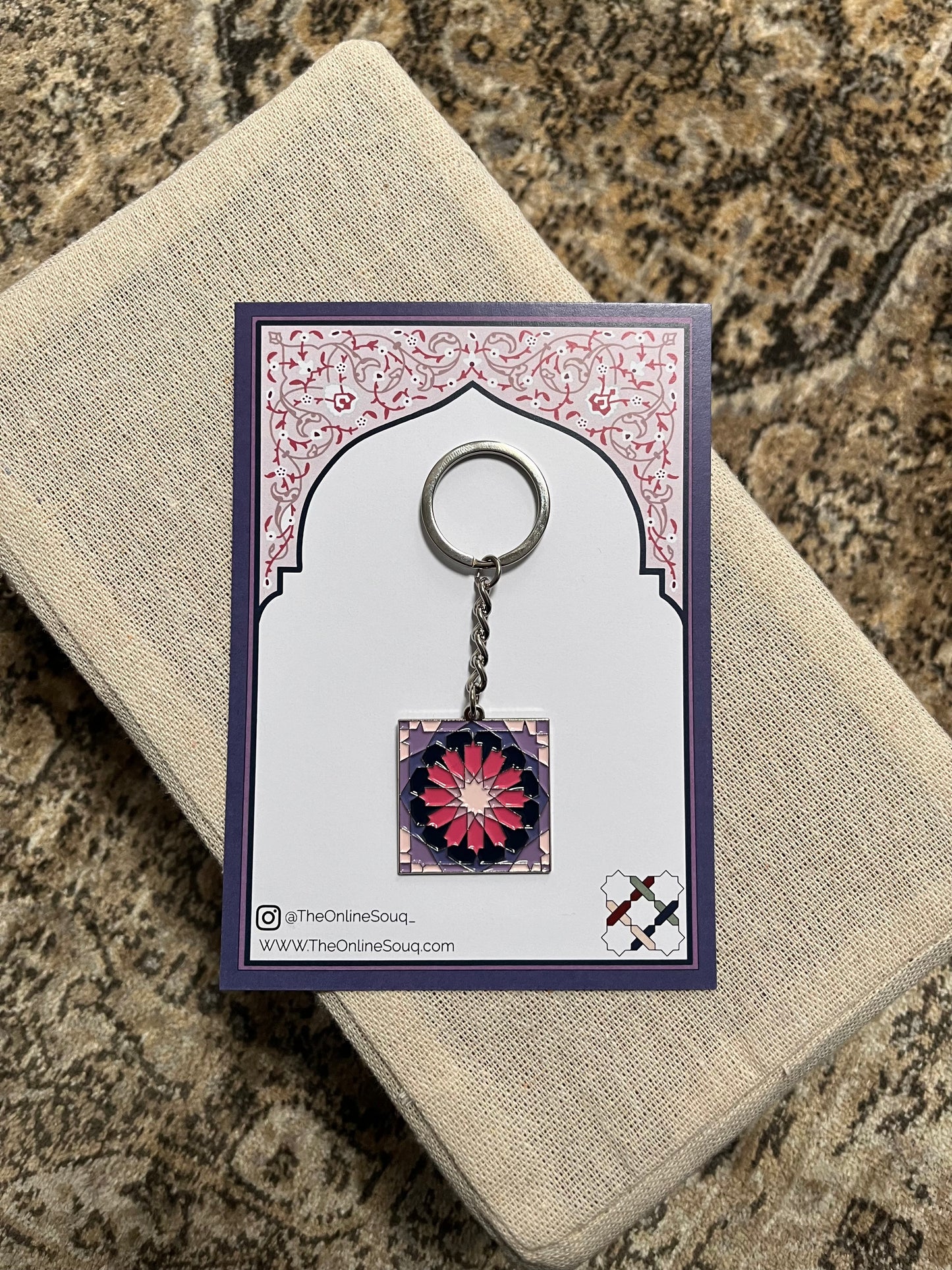 Pink & Purple Square Keyring