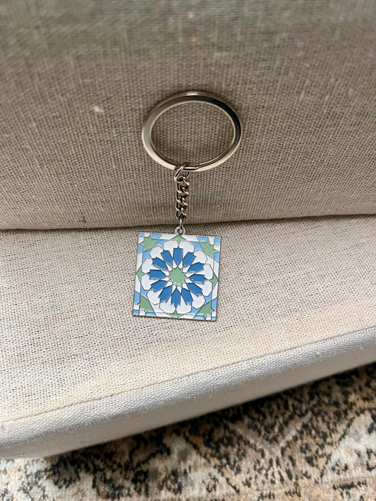 Moorish Knot Keyring - Light Blue