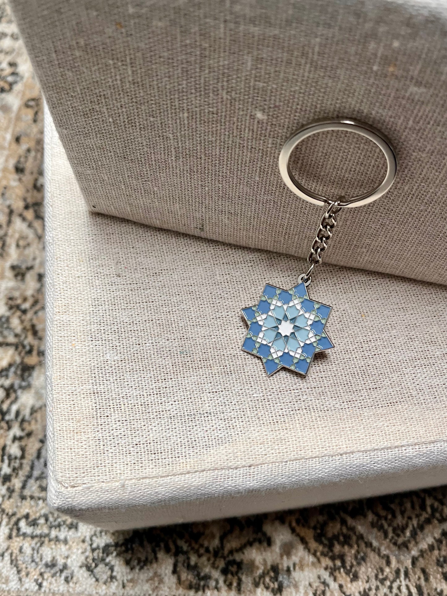 'Rub El Hizb' Keyring- Light blue