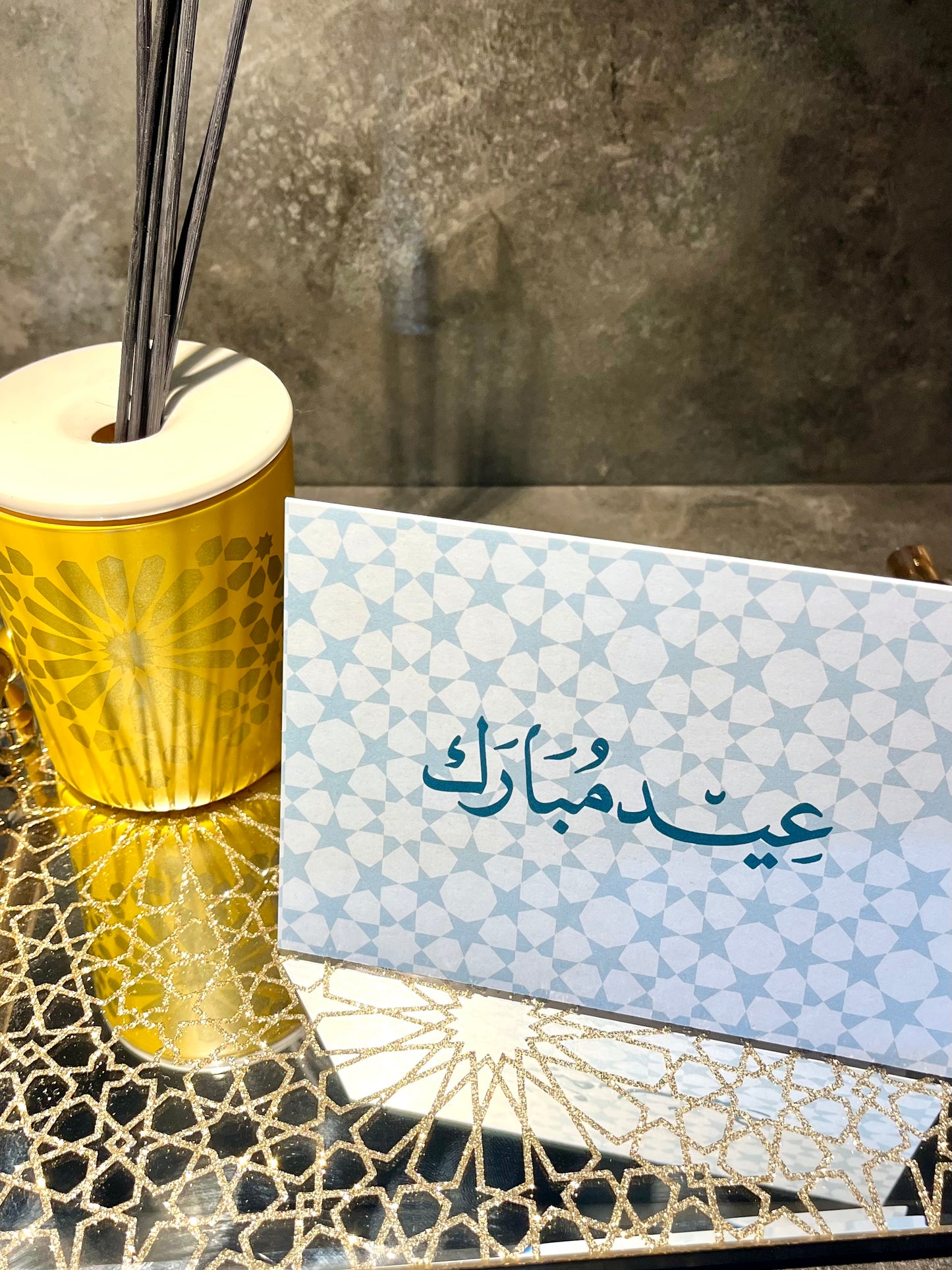 Vibrant Eid Mubarak Card – A6 Colorful Geometric Arabic Design 🕌 | Perfect for Eid al-Fitr &amp; Eid al-Adha 🌙 #Blue