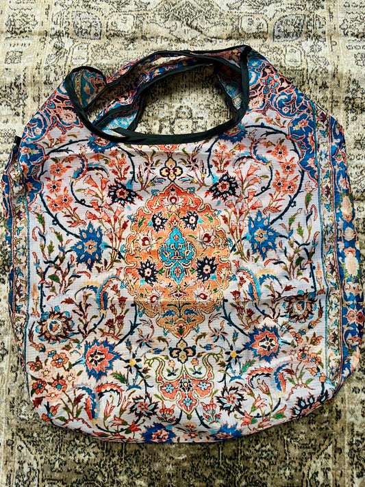 Persian Carpet Tote Bag – Vintage Boho Shopper | Large Grocery & Shoulder Bag | Antique Rug-Inspired Handbag