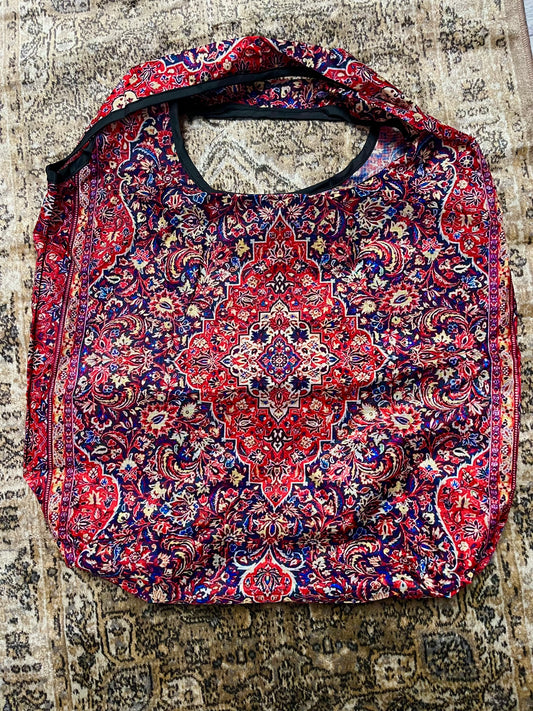 Persian Carpet Tote Bag – Vintage Boho Shopper | Large Grocery & Shoulder Bag | Antique Rug-Inspired Handbag