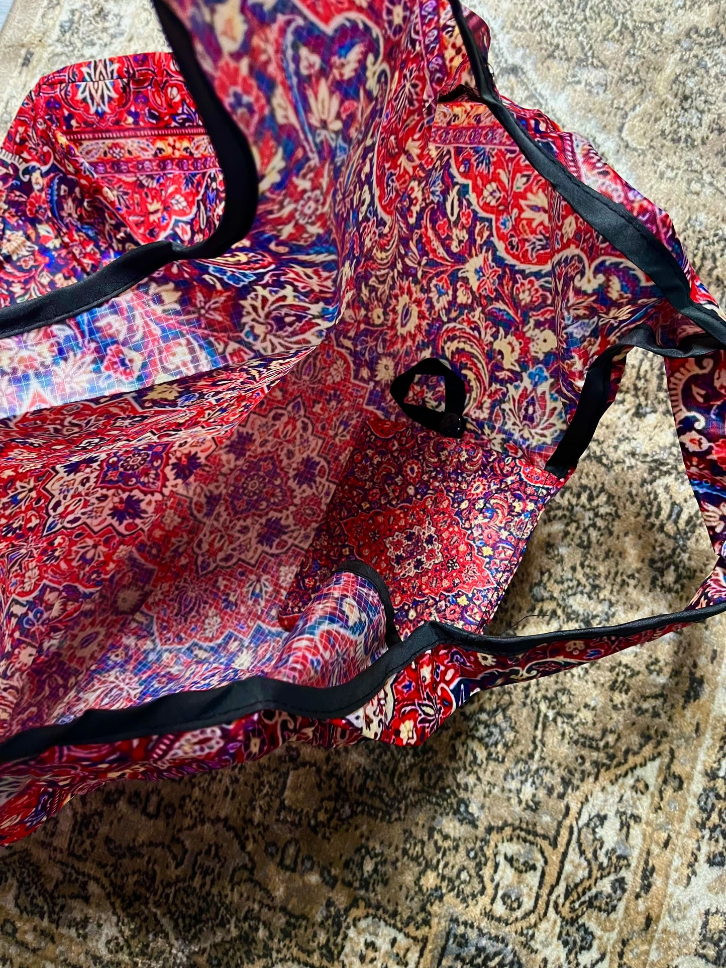 Persian Carpet Tote Bag – Vintage Boho Shopper | Large Grocery & Shoulder Bag | Antique Rug-Inspired Handbag