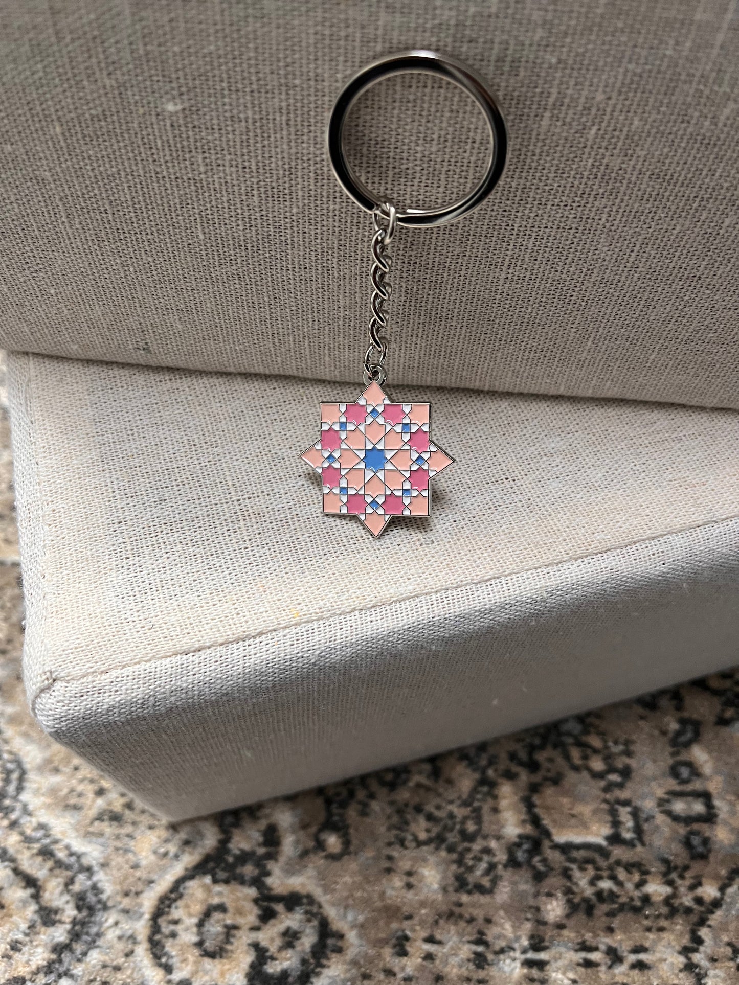 Moorish Knot Keyring - Pink+Blue