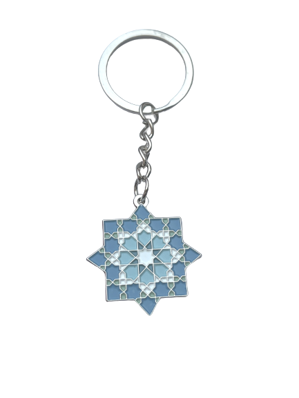 'Rub El Hizb' Keyring- Light blue