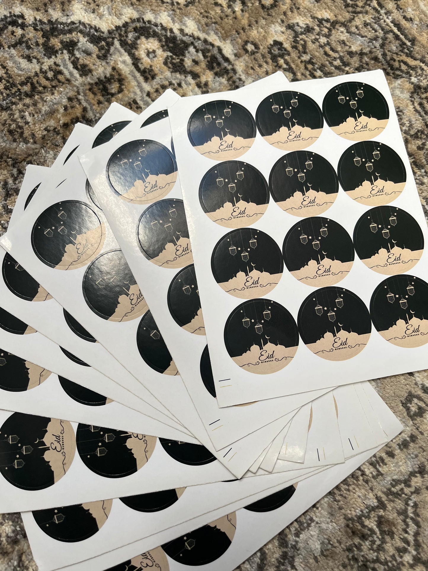 Eid Mubarak Stickers – Elegant Islamic Festive Stickers for Gifts, Decorations & Favors